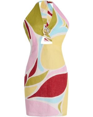 Cala De La Cruz Exclusive Riviera Dalia Linen Dress - Multicolor