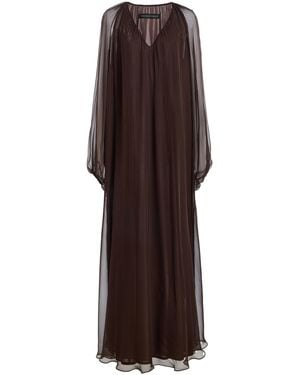 SEV Voile Maxi Caftan Dress - Brown