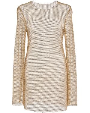 TOVE Carmen Crystal-mesh Top - Natural