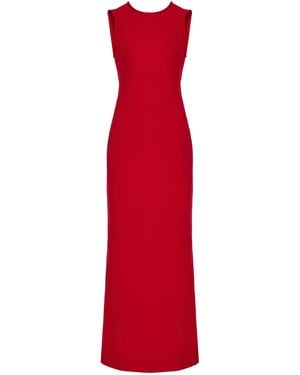 Another Tomorrow Draped Bias-Cut Midi Dress - Red
