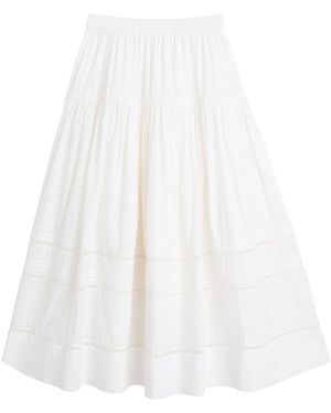 SKALL Primula Cotton Midi Skirt - White