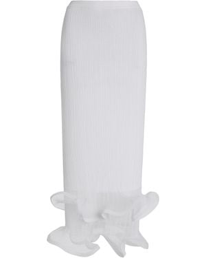 Jonathan Simkhai Kelso Ruffled Plisse Maxi Skirt - White