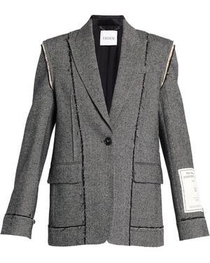 Erdem Herringbone Wool-Blend Blazer - Grey