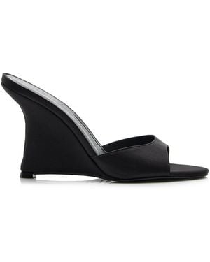 STAUD Brigette Satin Mules - Black