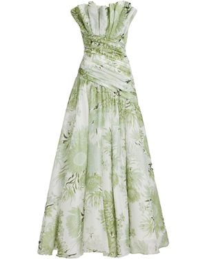 Aje. Reflector Crepe Floral Gown - Green