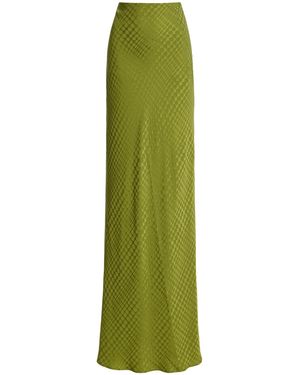 Christopher John Rogers Wiggle Dot Jacquard Bias Maxi Skirt - Green