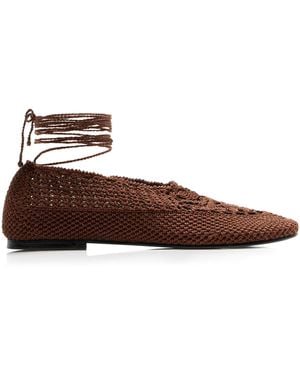 Hvoya Exclusive Riviera Merezhyvni Cotton Flats - Brown