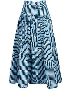 Silvia Tcherassi Milva Cotton Maxi Skirt - Blue