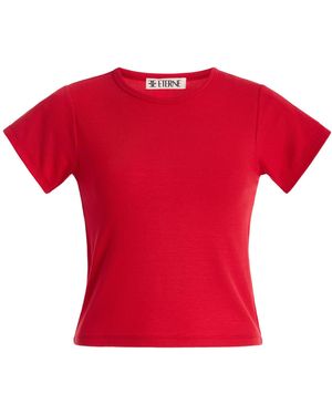 ÉTERNE Baby Ribbed T-Shirt - Red