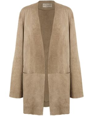 Cortana Cassian Collarless Linen-Blend Jacket - Natural
