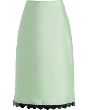 Chan Luu Techno Taffeta Pencil Skirt - Green