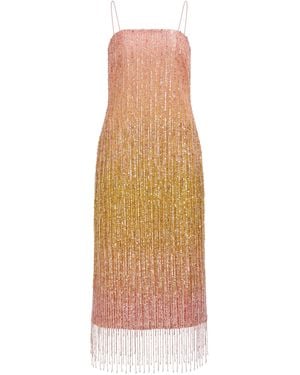 Aje. Amulet Sequined Linen-Blend Midi Dress - Natural
