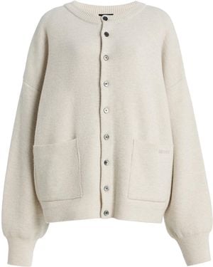 Birrot Knitted Wool Cardigan - White