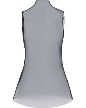 Kallmeyer Marfa Sleeveless Funnelneck Silk Organza Top - Grey
