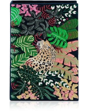 Olympia Le-Tan Leopard Clutch - Green