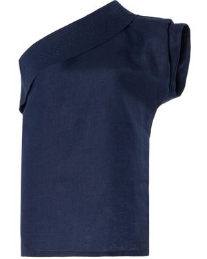 ANDRES OTALORA Exclusive Odiseas Linen Top - Blue