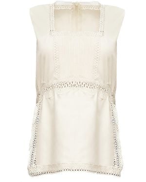 Abiola Olusola Kewi Lace-Trimmed Cotton Top - Natural