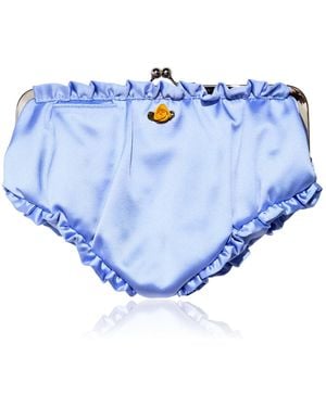 Edie Parker Undies Satin Clutch - Blue
