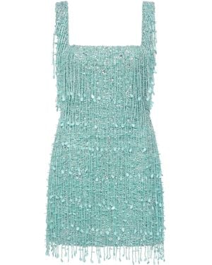 Rachel Gilbert Nala Fringe-Embellished Mini Dress - Green