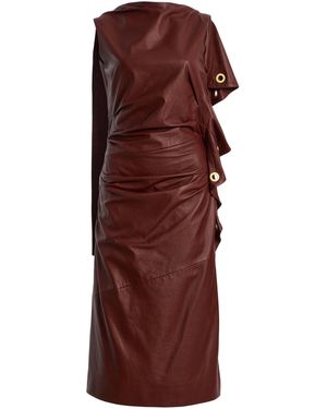 Proenza Schouler Rania Leather Midi Dress - Purple