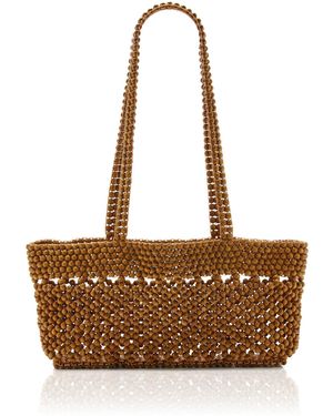 Cordera Wood-Beaded Mini Bag - Brown