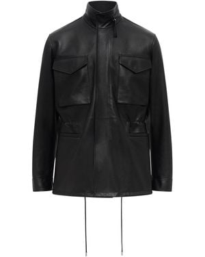 Gabriela Hearst Darwina Pocket-Detailed Leather Jacket - Black