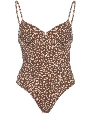 ELCE Exclusive Naia Textured Bustier One-Piece Swimsuit - Brown