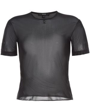 The Park Luna Semi-Sheer Lyocell Tee - Black