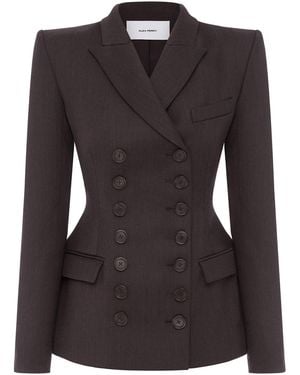 Alex Perry Sculpted Double-Breasted Blazer - Black