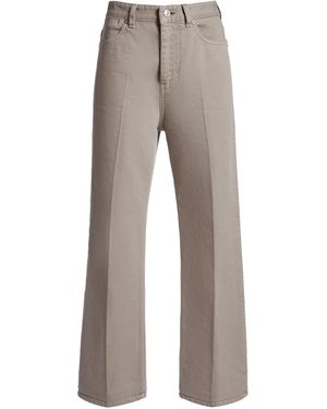 Victoria Beckham Berenice Mid-Rise Straight-Leg Cropped Jeans - Grey