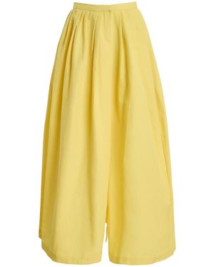 Rosie Assoulin Skant Grosgrain Cotton Maxi Skirt - Yellow