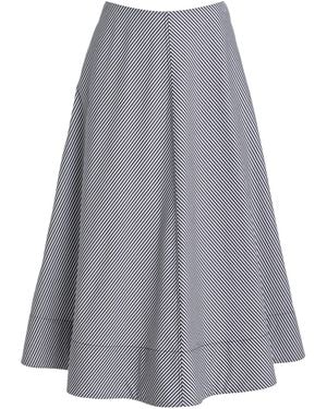 Brandon Maxwell The Knox Low-Rise Pima Cotton Midi Skirt - Gray