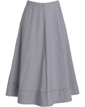 Brandon Maxwell The Knox Low-Rise Pima Cotton Midi Skirt - Grey