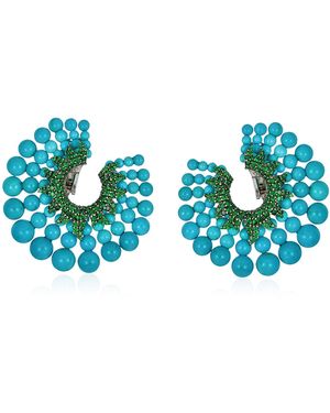 Piranesi Capri Flat Hoop Earrings - Blue