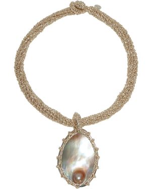 RENATA.Q Mabé Crocheted Pearl Necklace - White