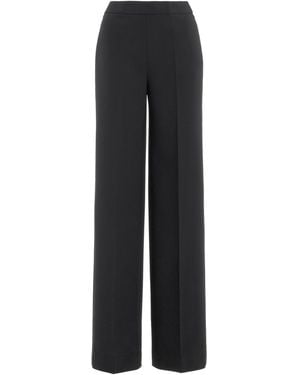 Oscar de la Renta Wool-Blend Wide-Leg Trousers - Black