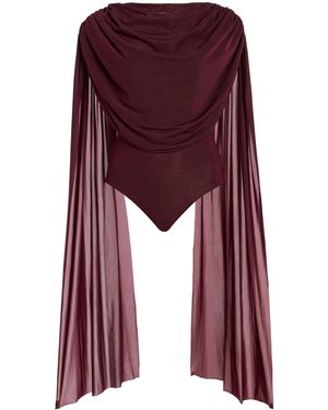 Maygel Coronel Burano Jersey Cape Bodysuit - Purple