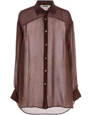 DARKPARK Keanu Silk-Organza Shirt - Brown