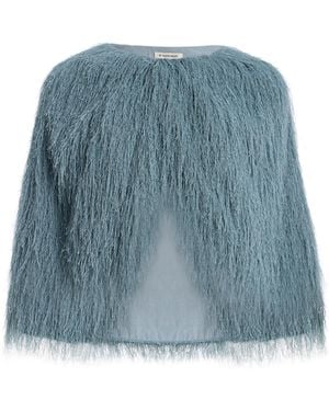 By Malene Birger Pinla Fringed Cape Top - Blue