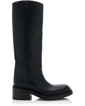 Prada Leather Knee Boots - Black