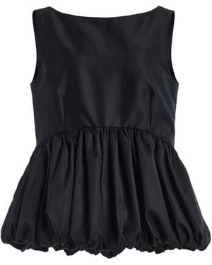 Rohe Voluminous Wool Peplum Top - Black