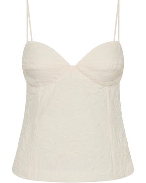 St. Agni Crushed Cami Silk Top - Natural