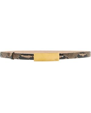 KHAITE Berlin Snake-Effect Leather Belt - White