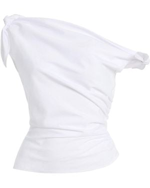 STAUD Bellaria Off-The-Shoulder Cotton Top - White
