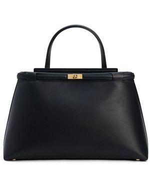 Janessa Leone Leoné Medium Leather Top Handle Bag - Black