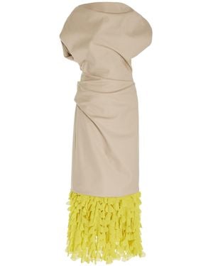 Brandon Maxwell The Lainey Asymmetric Cotton-Blend Midi Dress - Green