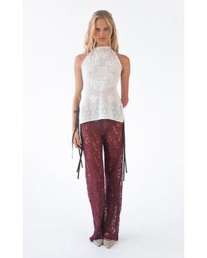 KETTEL ATELIER Fink Sleeveless Crochet Top - Red