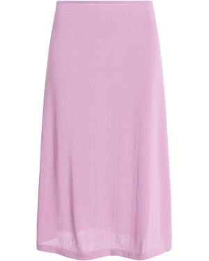 Ziah Exclusive Sheer Knit Cotton-Blend Midi Skirt - Pink