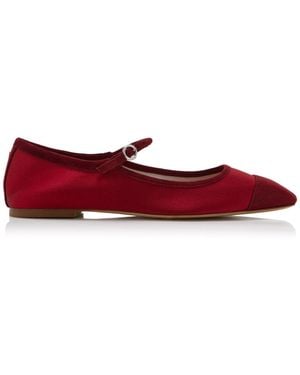Aeyde Uma Satin Mary-Jane Flats - Red