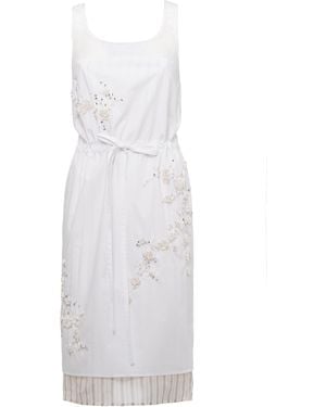 DES_PHEMMES Balloon Cotton-Blend Mini Dress - White